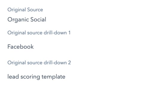 Organic social source & drill-downs