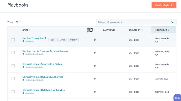 HubSpot playbooks