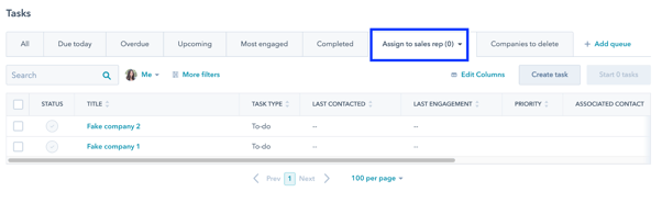 Assigning a sales rep in HubSpot