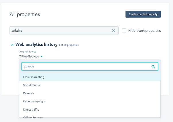Edit a contact's original source in HubSpot