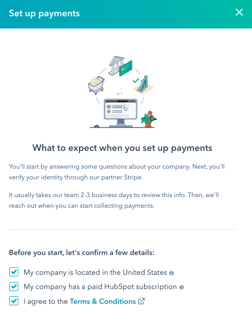 Conditions to set up HubSpot Payments
