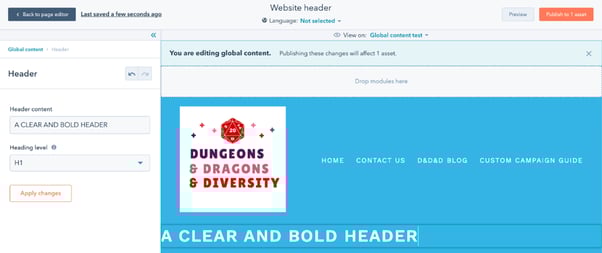 HubSpot's drag and drop website builder
