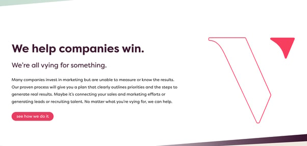 A homepage reading "We help companies win."