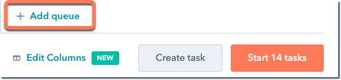 HubSpot's task queue menu