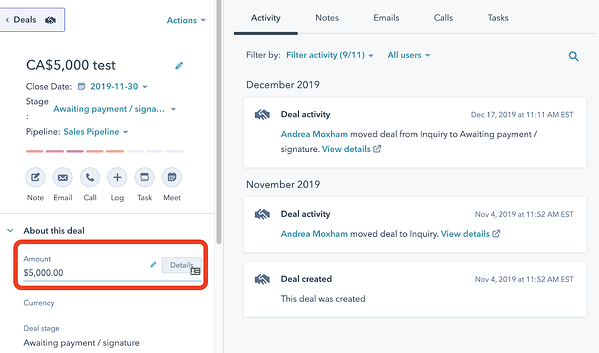 hubspot revenue tracking