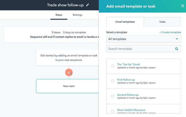 Sequence email template
