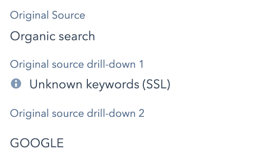 Organic search source & drill-downs