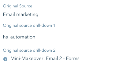 Email marketing source & drill-downs