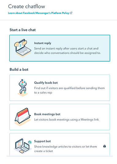 types of HubSpot chatflow