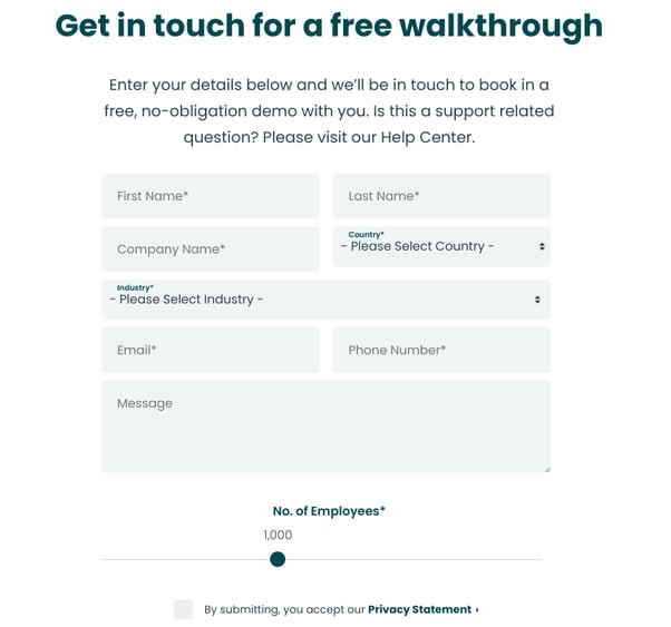 Free walkthrough form
