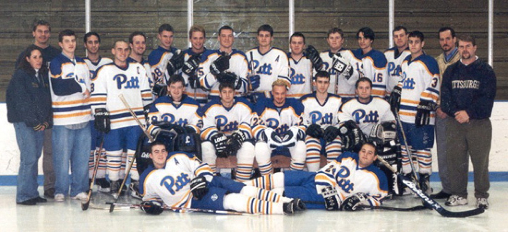 Pitt Hockey Team 1999 | ProFromGo Internet Marketing Owner & CEO Chris Vendilli third from the left with baggy jeans and his arm in a sling