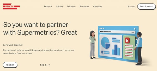 Supermetrics partnership landing page