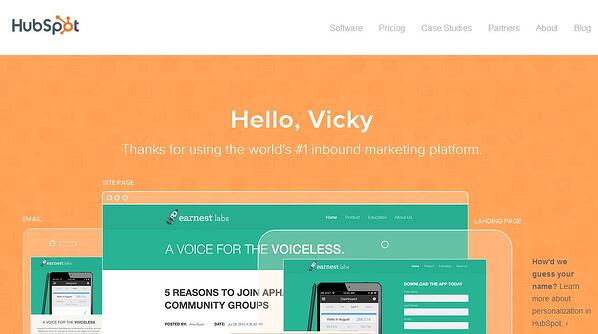 personalized landing page HubSpot